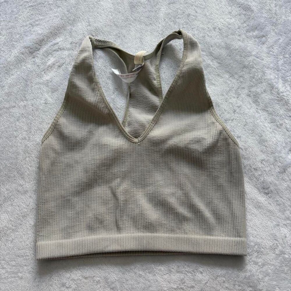 Free People Movement Ribbed Crop Tank Top Women's M Fitted Sleeveless Luxury